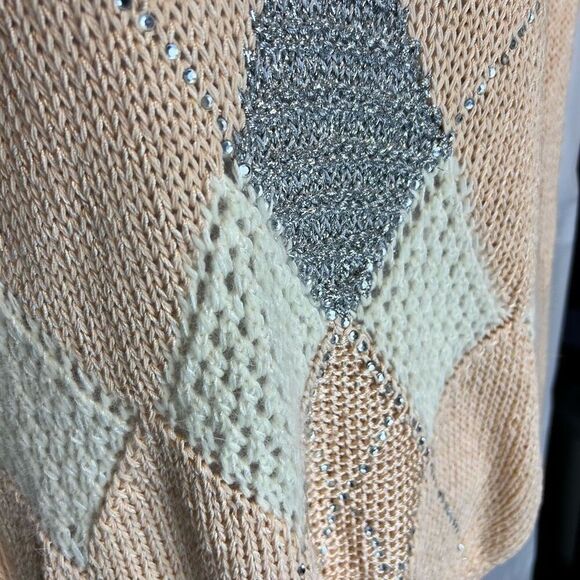 Vtg Nannell Women’s Hand Knit Sweater wool & Angora Rabbit Hair Peach Color M - Picture 10 of 12
